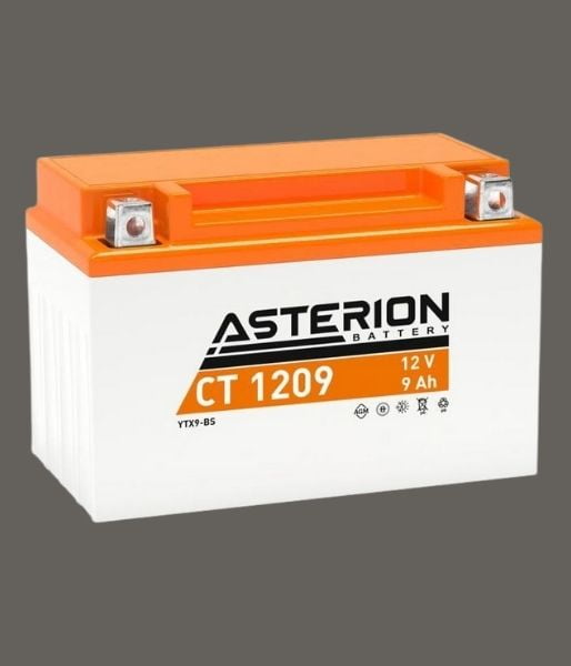 AKÜ: Asterion CT1209 12V 9Ah AGM Kapalı Bakımsız Motosiklet Aküsü