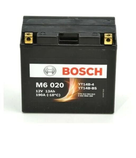 AKÜ: Bosch M6020 12V 12Ah AGM YT14B-BS Motosiklet Aküsü